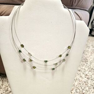 Lia Sophia Elegant Green Multi-Strand Necklace